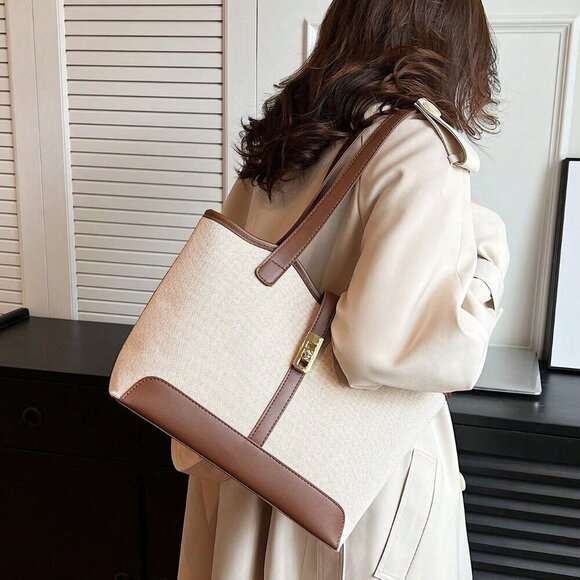 Multicolor Casual Women\'s Business Foldable Dual Strap Tote Bag